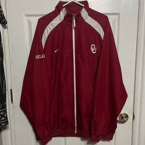 Vintage NIKE OU SOONERS CLIMA-FIT Full Zip Polyester Jacket - PERFECT- Sz 2XL